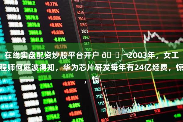 在线实盘配资炒股平台开户 🌬2003年,女工程师何庭波得知,华为芯片研发每年有24亿经费,惊